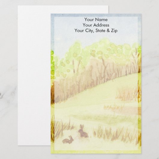 ウサギ 便箋 (正面/裏面)