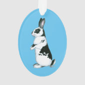 ウサギ：白黒 オーナメント (裏面)