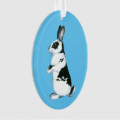 ウサギ：白黒 オーナメント (正面)