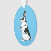 ウサギ：白黒 オーナメント (正面)