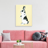 ウサギ：白黒 キャンバスプリント (インサイチュ (リビング))