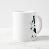 ウサギ：白黒 ジャンボコーヒーマグカップ (正面右)