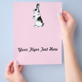 ウサギ：白黒 チラシ (手)