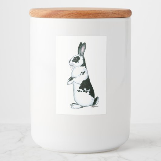 ウサギ：白黒 フードラベル (正面)