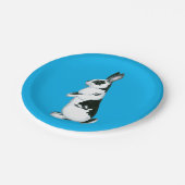 ウサギ：白黒 ペーパープレート (アングル)