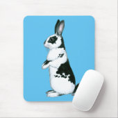 ウサギ:白黒 マウスパッド (マウス)