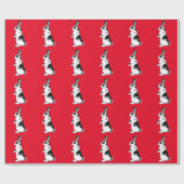 ウサギ：白黒 ラッピングペーパー (フラット)