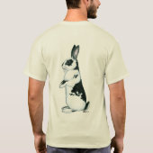 ウサギ：白黒 Tシャツ (裏面)