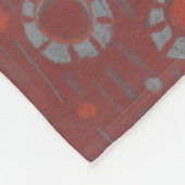 ウサギ、素朴なパターン、グレー&テラコッタを見つける フリースブランケット (角)