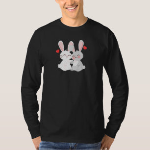 ウサギ 結婚記念日 婚約パーティー 彼 Tシャツ