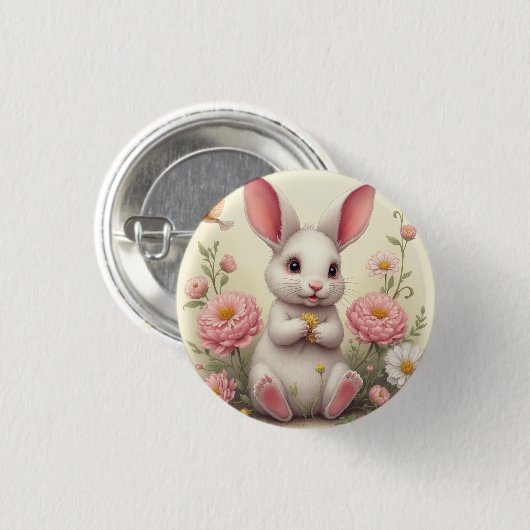 ウサギ 缶バッジ (正面&裏面)
