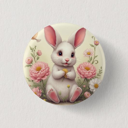 ウサギ 缶バッジ (正面)