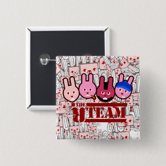 ウサギ 缶バッジ (正面&裏面)