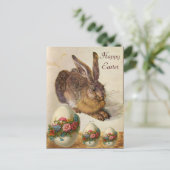ウサギ（若いウサギ）花のイースターエッグ シーズンポストカード (スタンド正面)