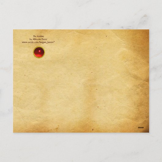 ウサギ（若いウサギ）花のイースターエッグ シーズンポストカード (裏面)