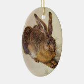 ウサギ（若いウサギ）花のイースターエッグ セラミックオーナメント (右)