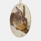 ウサギ（若いウサギ）花のイースターエッグ セラミックオーナメント (左)