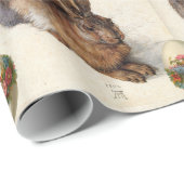 ウサギ(若いウサギ)花のイースターエッグ ラッピングペーパー (ロールコーナー)