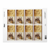 ウサギ（若いウサギ）茶色のパーチメント ラベル (フルシート)