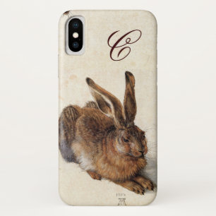 ウサギ(若いノウサギ)のモノグラム iPhone X ケース