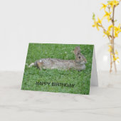 ウサギ、誕生日 カード (黄色い花)