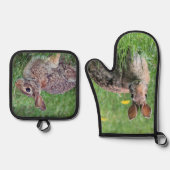 ウサギ 鍋つかみ&鍋敷きセット (正面)