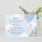 ウサギ+風船 性別発表招待状 招待状 (スタンド正面)