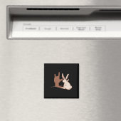 ウサギAslハンドジェスチャーろう聴覚喪失待ち マグネット (インサイチュ (食洗機))