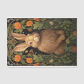 ウサギinタペストリー1デクページ紙 薄葉紙 (正面)