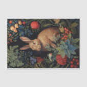 ウサギinタペストリー4デクページ紙 薄葉紙 (正面)