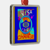 ウサチェンジビューティフルアメージング文字引用文デザイン メタルオーナメント (右)