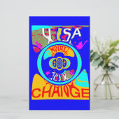 ウサチェンジビューティフルアメージング文字引用文デザイン 便箋 (スタンド正面)