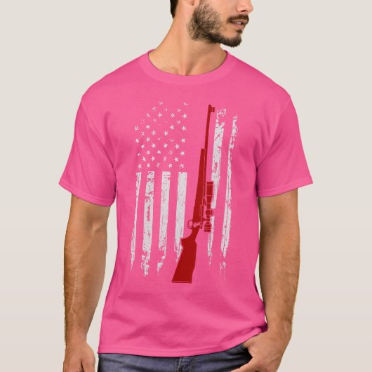 ウサ動揺してシカ狩りライフルハンター Tシャツ (正面)