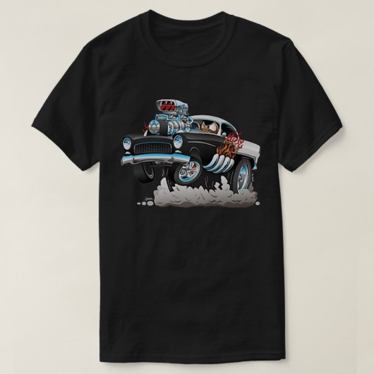 ウサ改造クラシックおもしろい車Cartoon Illus Tシャツ (デザイン正面)