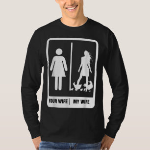 ウザいパパ 面白い父の日 ニワトリ 私の妻 遠い Tシャツ