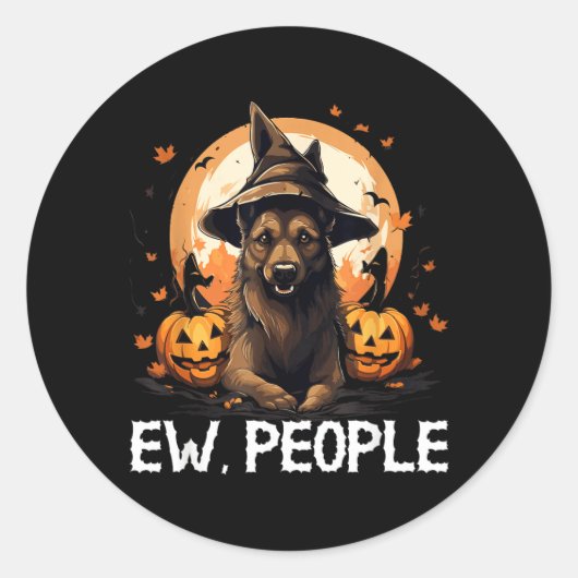 ウザい人たち ハロウィン 犬 ラウンドシール (正面)