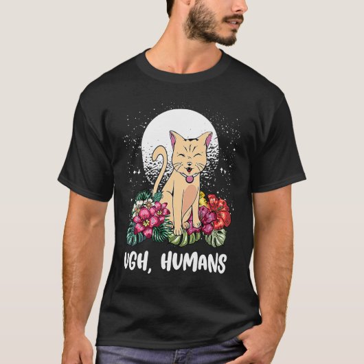 ウザい人間が嫌な猫 イントロバートな子猫 反社会的な猫の母 Tシャツ (正面)