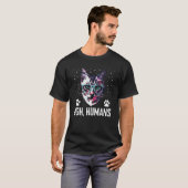 ウザい人間が嫌な猫 イントロバート子猫 非社交的な猫のママ Tシャツ (正面フル)