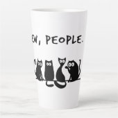 ウザい人 笑える 黒猫 カフェラテマグ (正面)
