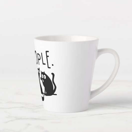 ウザい人 笑える 黒猫 カフェラテマグ (右)