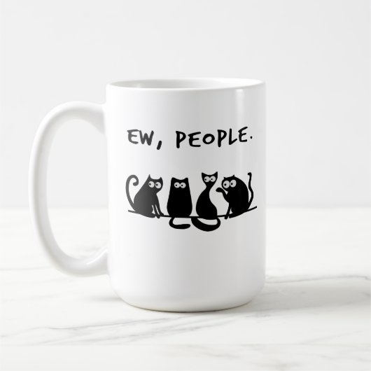ウザい人 笑える 黒猫 コーヒーマグカップ (左)
