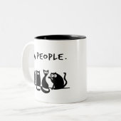 ウザい人 笑える 黒猫 ツートーンマグカップ (正面左)