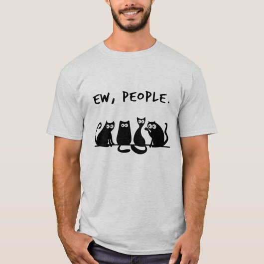 ウザい人 笑える 黒猫 Tシャツ (正面)
