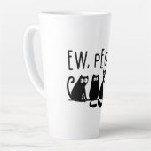 ウザい人、面白いニャー黒猫 カフェラテマグ (左アングル)