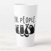 ウザい人、面白いニャー黒猫 カフェラテマグ (正面)