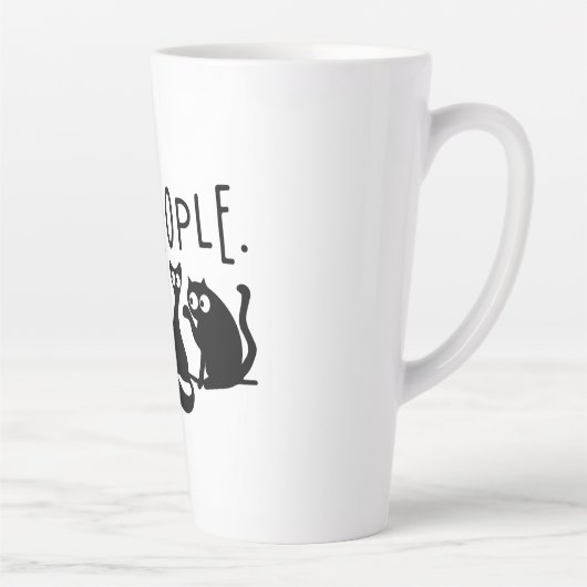 ウザい人、面白いニャー黒猫 カフェラテマグ (右)