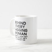 ウザい女の子の後ろ姿 面白いマグカップ コーヒーマグカップ (正面左)