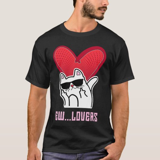 ウザい猫なんて嫌だ バレンタイン反対 Tシャツ (正面)