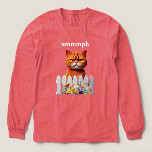 ウザい猫のうんざり顔 トライブレンドTシャツ (デザイン正面)