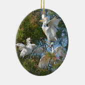 ウシの鳥は木の中でエグレット セラミックオーナメント (右)